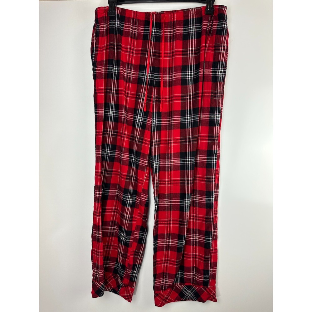 Victoria's Secret Flannel LS Shirt Pants Plaid Pajama Set Large Pjs Xmas Holiday - Picture 12 of 16